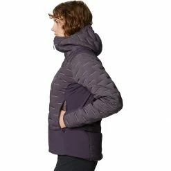 Hot Sale 🛒 Mountain Hardwear Stretchdown Hybrid Hooded Jacket Women's 🔔 -Mountain Hardwear Sales BLU D3 1