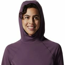 Deals 🤩 Mountain Hardwear Mountain Stretch Long Sleeve Hooded Top Women's 👍 -Mountain Hardwear Sales DUSPUR D3 5